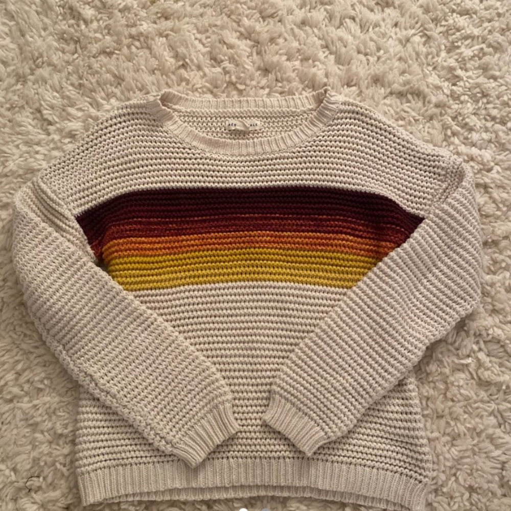 white ombré stripe sweater